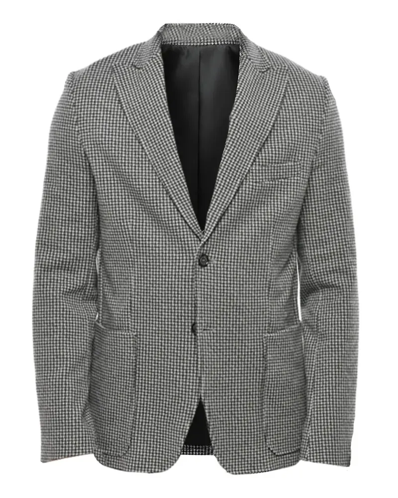 Paolo Pecora Milano houndstooth-pattern peaked-lapel blazer - Grau Grau