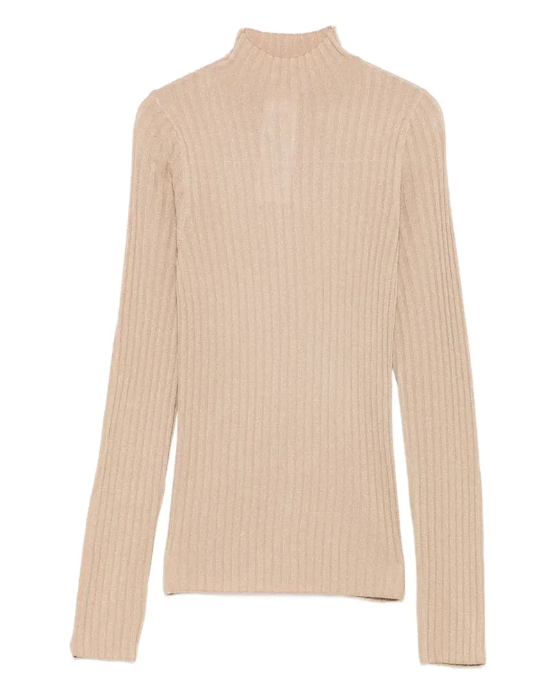 Liu Jo ribbed high-neck top - Nude Nude