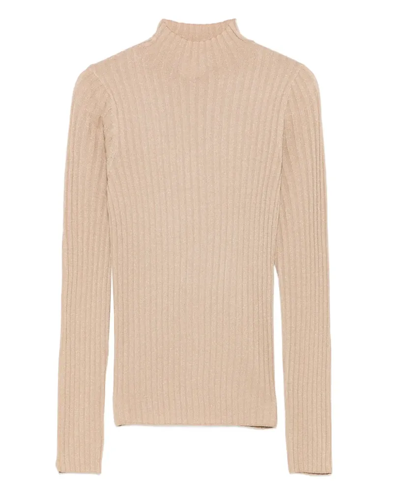 Liu Jo ribbed high-neck top - Nude Nude
