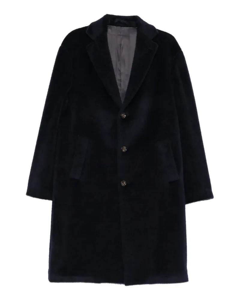 LARDINI brushed single-breasted coat - Blau Blau