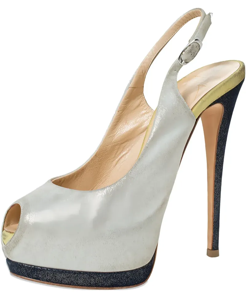 Giuseppe Zanotti Slingback-Sandalen mit Plateau 140mm - Grau Grau