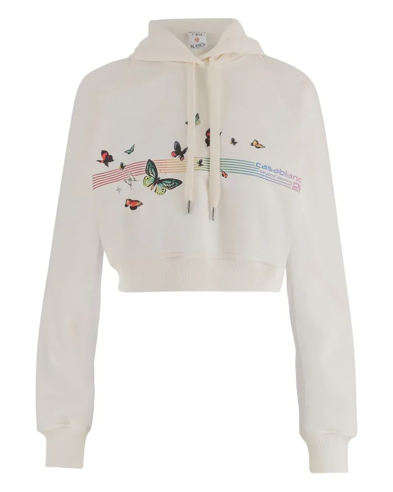 Casablanca Paris butterfly logo hoodie - Nude Nude