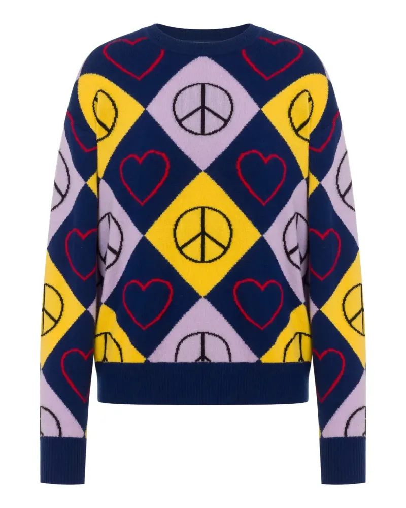 Moschino Wollpullover mit Intarsien - Blau Blau