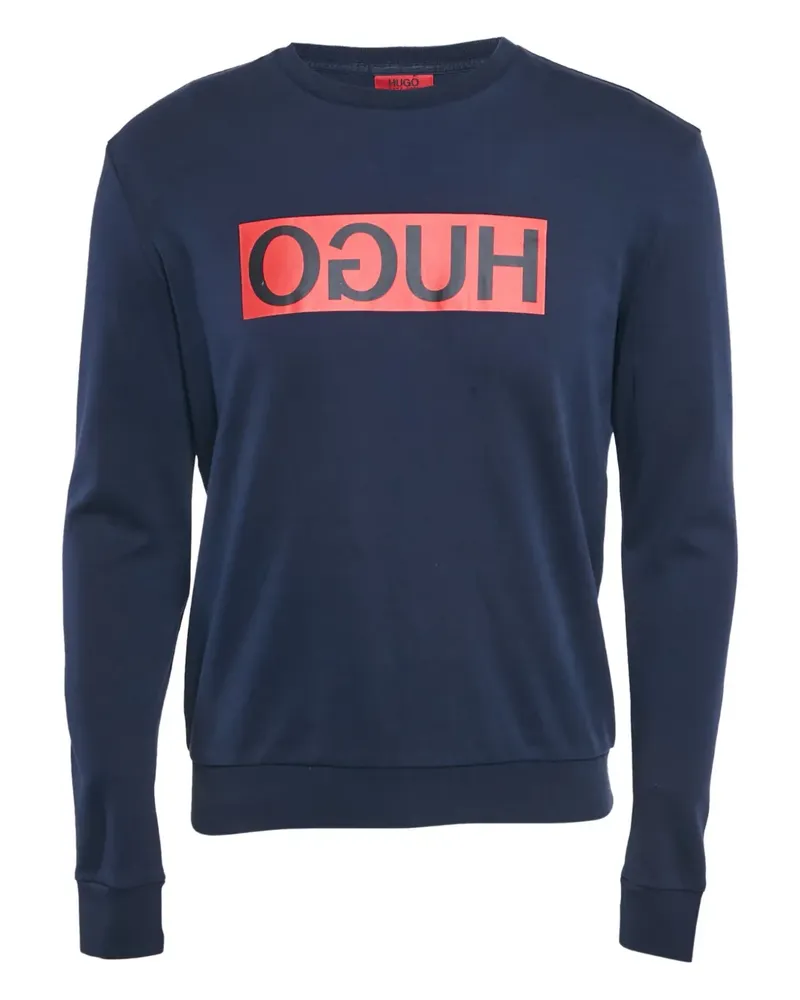 HUGO BOSS Sweatshirt mit Logo-Print - Blau Blau
