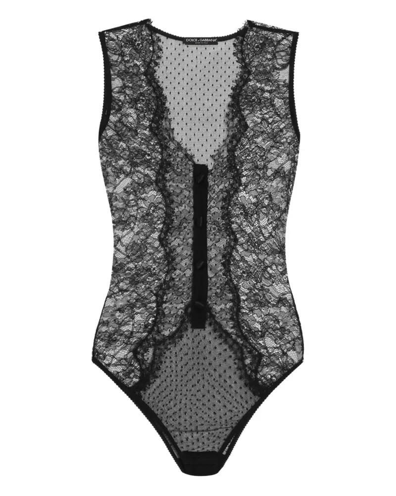 Dolce & Gabbana Body mit Spitzeneinsätzen - Schwarz Schwarz