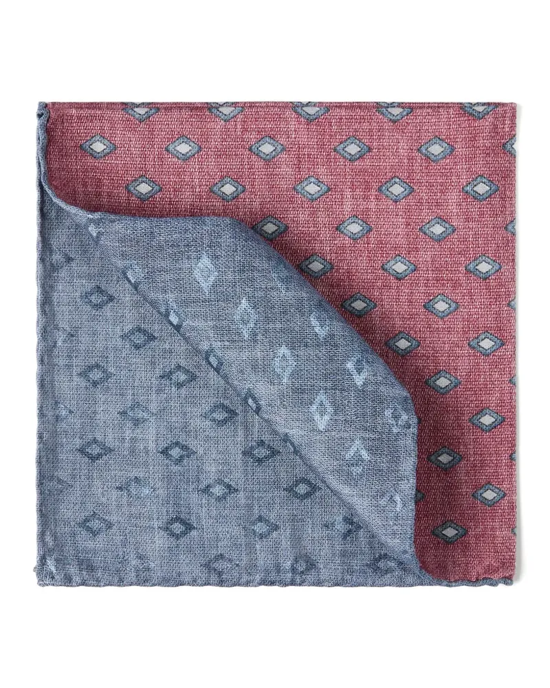 Brunello Cucinelli diamond-print silk pocket square - Blau Blau