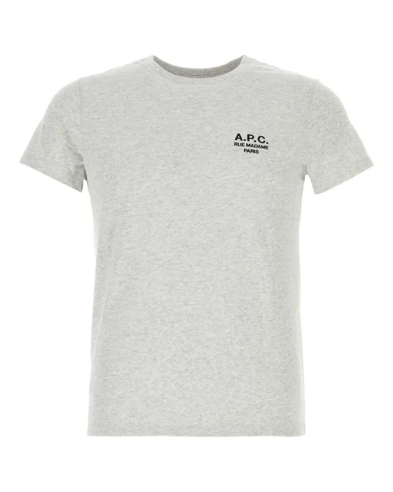 A.P.C. logo-print melange T-shirt - Grau Grau