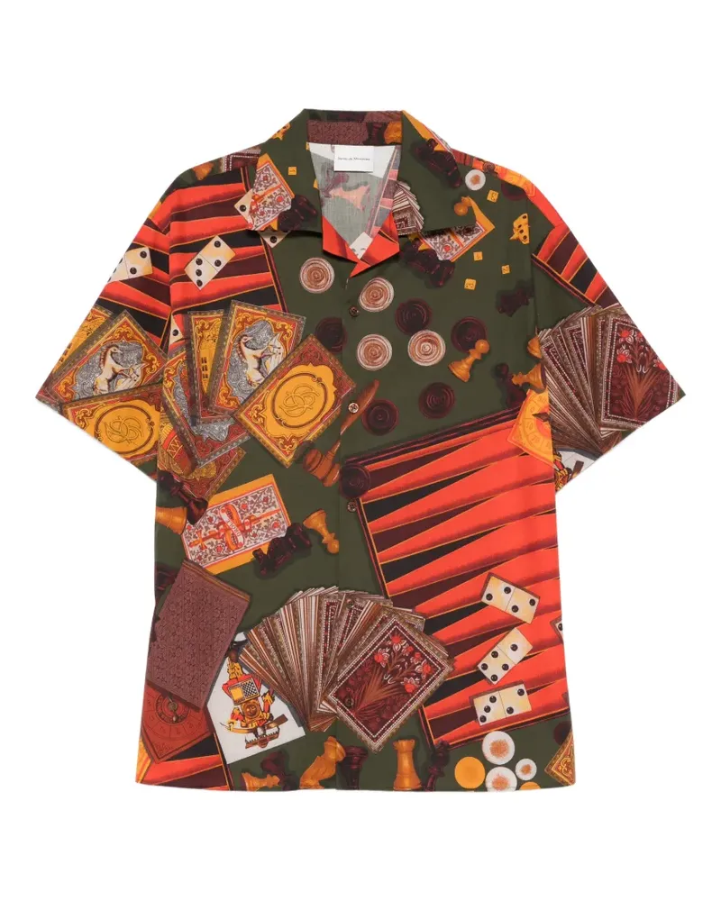Drôle de Monsieur Casino patterned short-sleeve shirt - Grün Grün