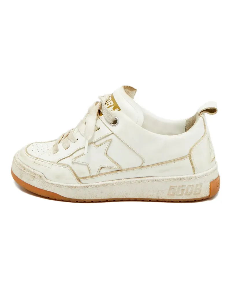Golden Goose distressed star leather sneakers - Weiß Weiß