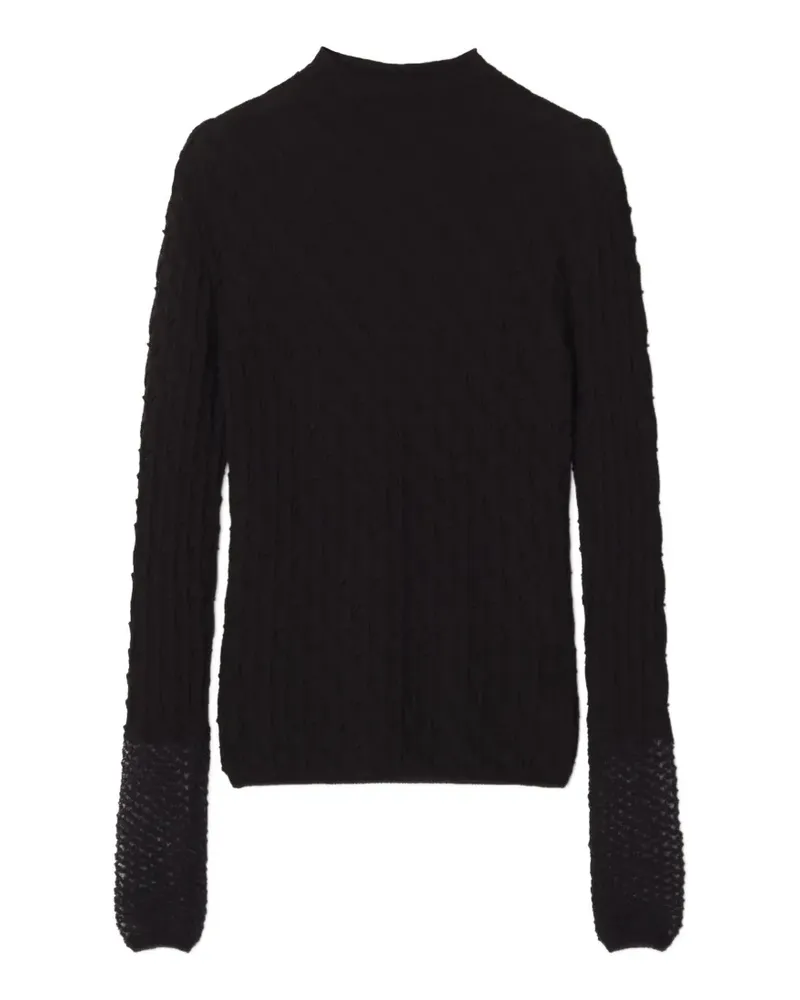 Lanvin high-neck top in wool and mohair - Schwarz Schwarz
