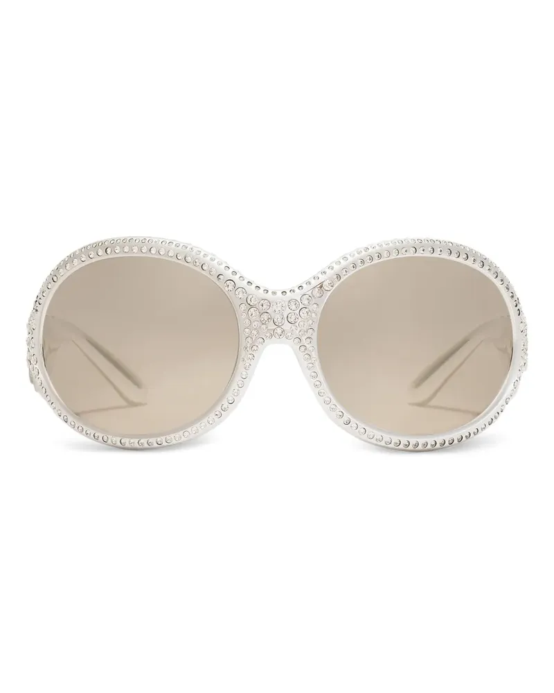 Dolce & Gabbana Sonnenbrille mit ovalem Gestell - Weiß Weiß