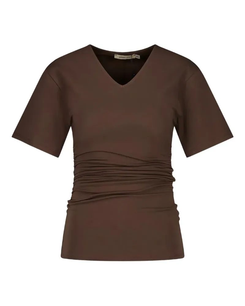 Paloma Wool V-neck gathered T-shirt - Braun Braun