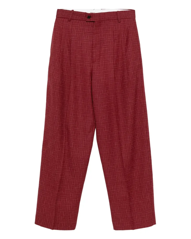 Kenzo Bundfaltenhose mit Gittermuster - Rot Rot