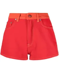 Ganni Shorts mit Kontrastbund Rot