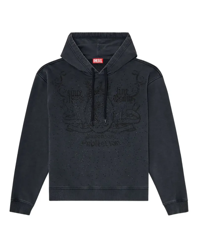Diesel S-Norm Hoodie mit Acid-Wash-Effekt - Grau Grau
