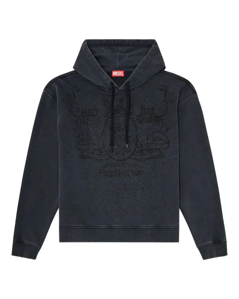 Diesel S-Norm Hoodie mit Acid-Wash-Effekt - Grau Grau