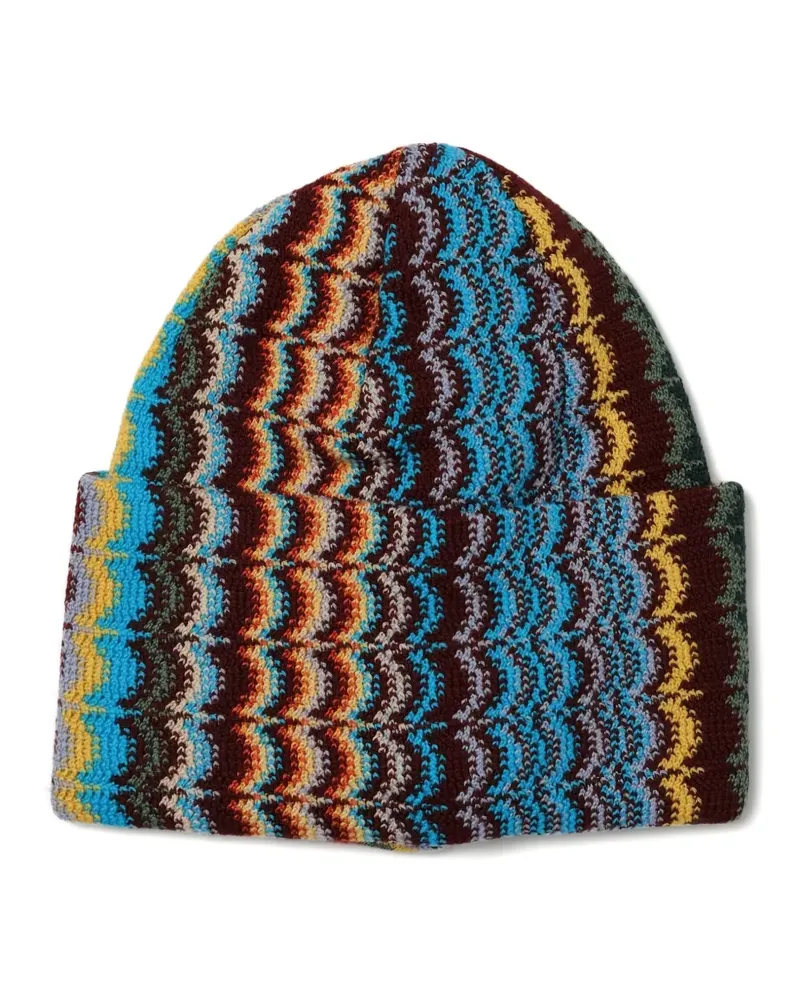 Missoni zigzag wool beanie hat - Braun Braun