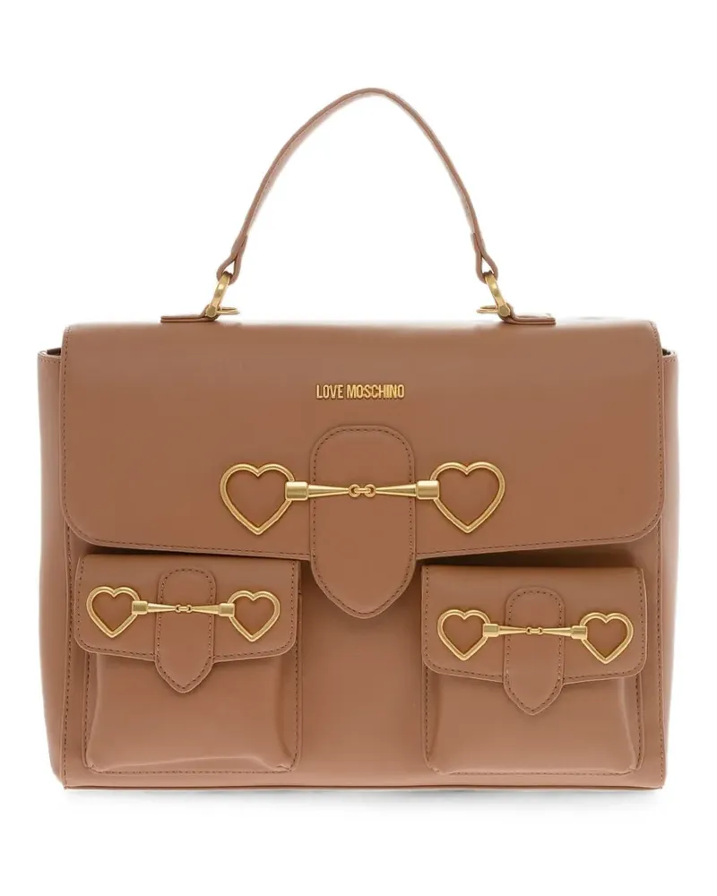Moschino heart-motif tote bag - Braun Braun