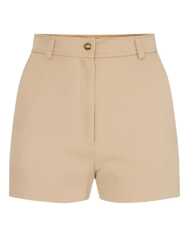 Elisabetta Franchi Gabardine-Shorts mit goldfarbenen Knöpfen - Nude Nude