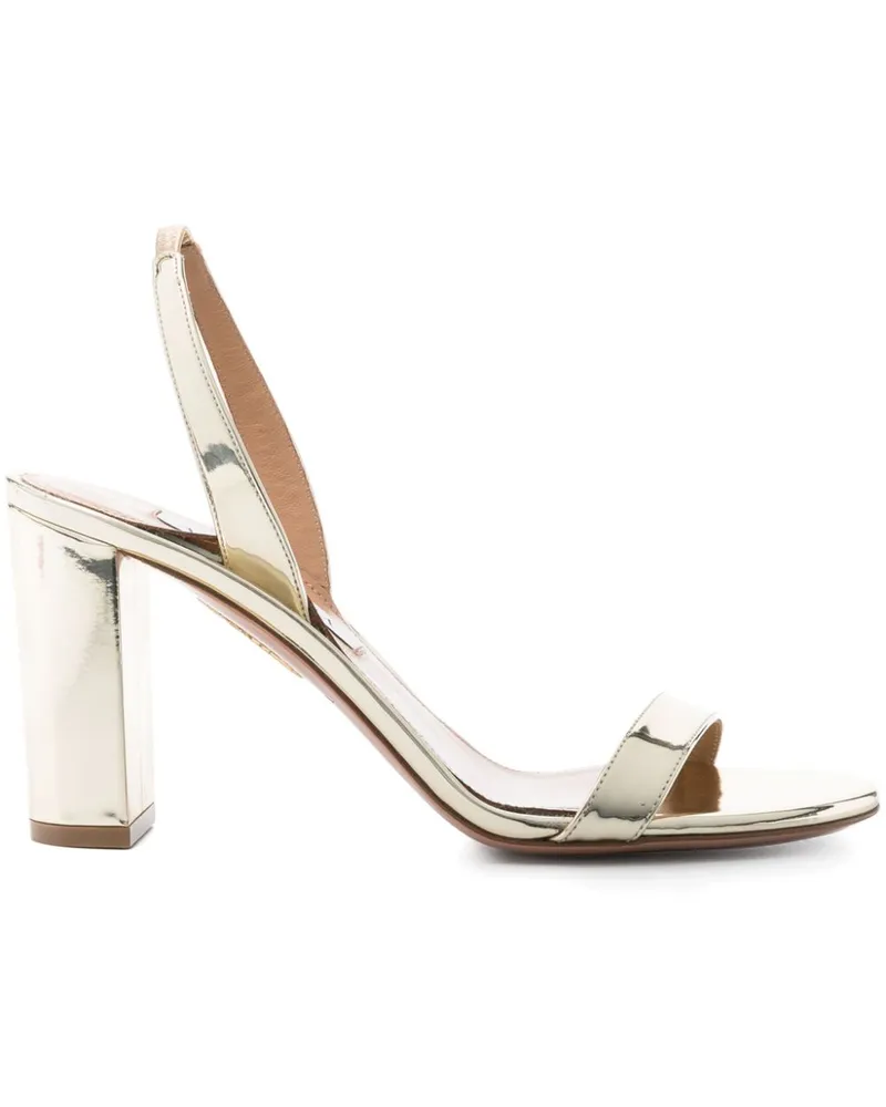 Aquazzura So Nude Sandalen im Metallic-Look 85mm - Gold Gold