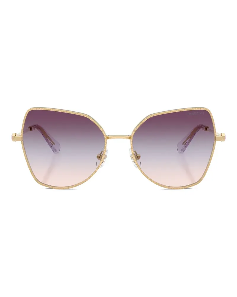 Swarovski Sonnenbrille mit Butterfly-Gestell - Gold Gold