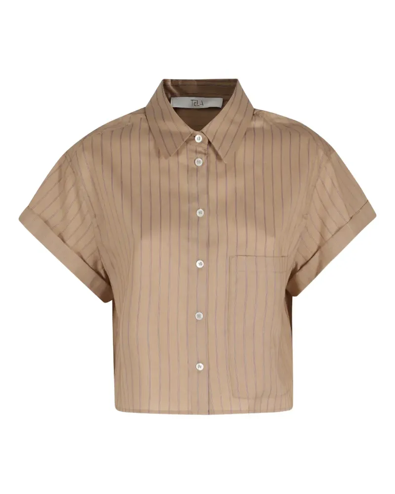 TELA Rocky striped pocket shirt - Braun Braun