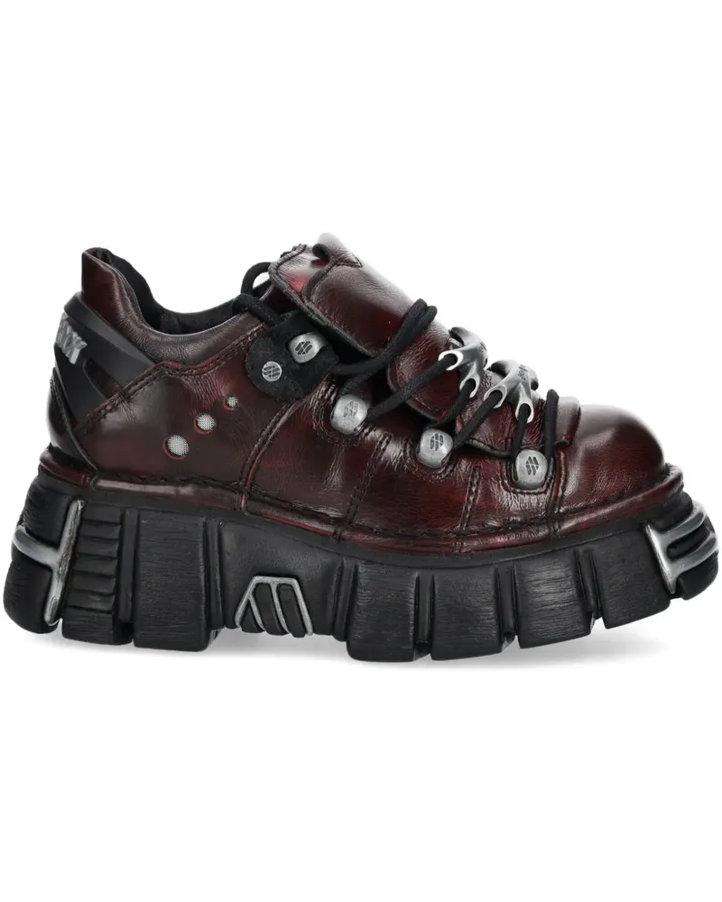 New Rock M-120N-C67 Plateau-Sneakers mit Metallic-Detail - Rot Rot