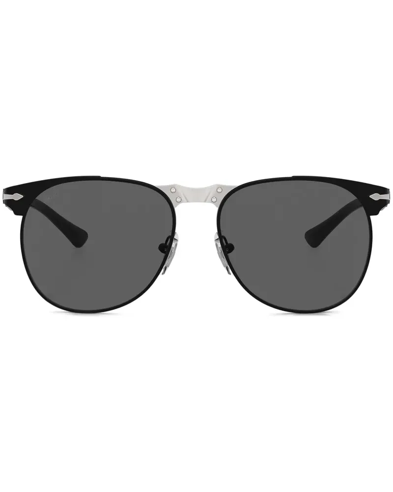 Persol Sonnenbrille mit rundem Gestell - Schwarz Schwarz