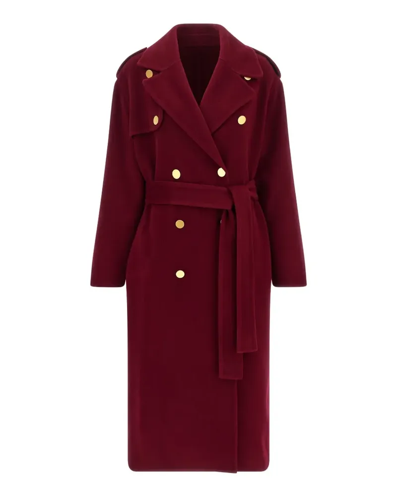 Alberta Ferretti double-breasted wool-cashmere coat - Rot Rot