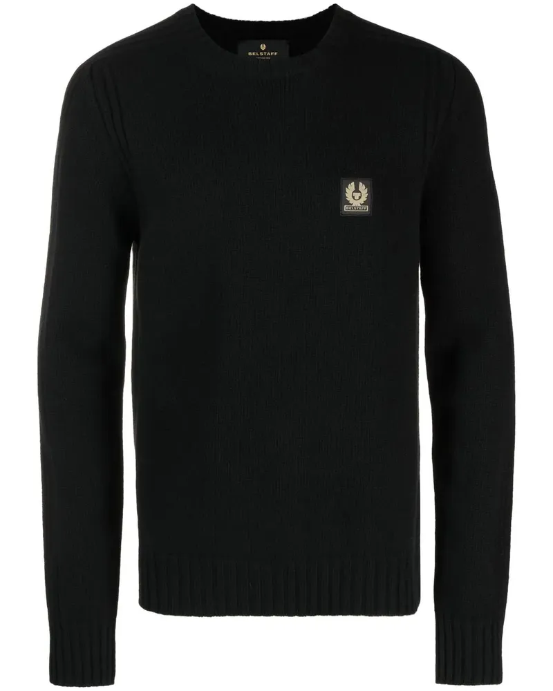 Belstaff Pullover mit Logo-Patch - Schwarz Schwarz