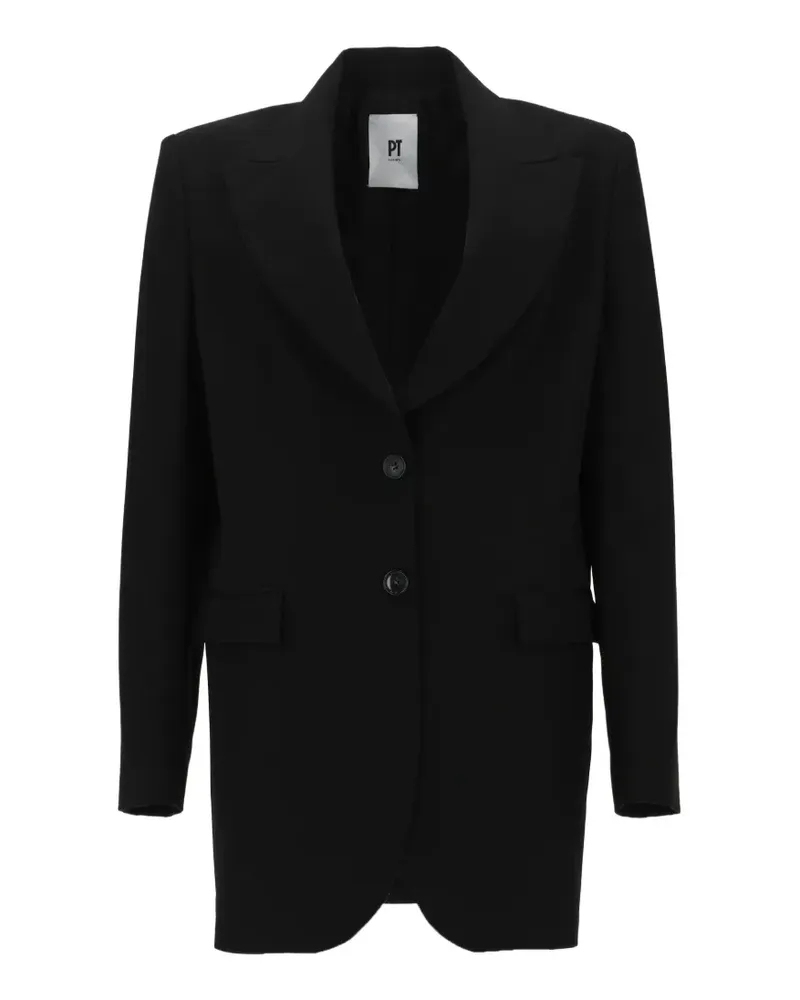 PT TORINO Victoria peak-lapel single-breasted blazer - Schwarz Schwarz