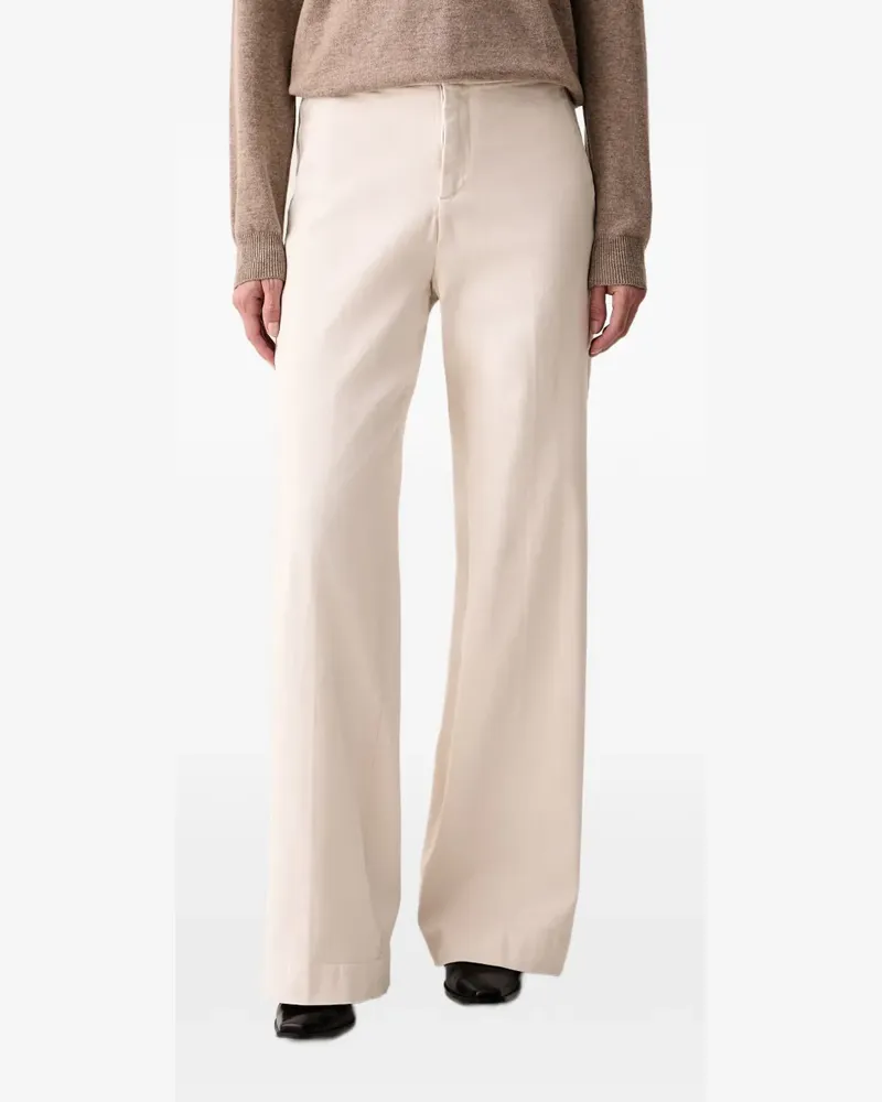 Joseph Ribkoff Wide-Leg-Jeans mit Logo-Schild - Weiß Weiß