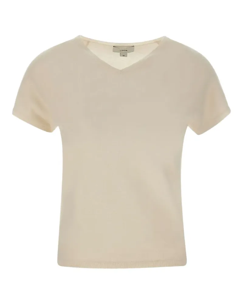 Vince short-sleeve V-neck sweater - Nude Nude