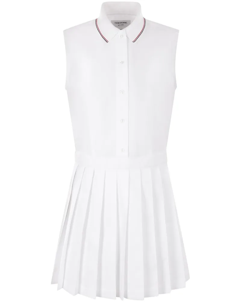 Thom Browne Kleid mit Faltenrock - Weiß Weiß