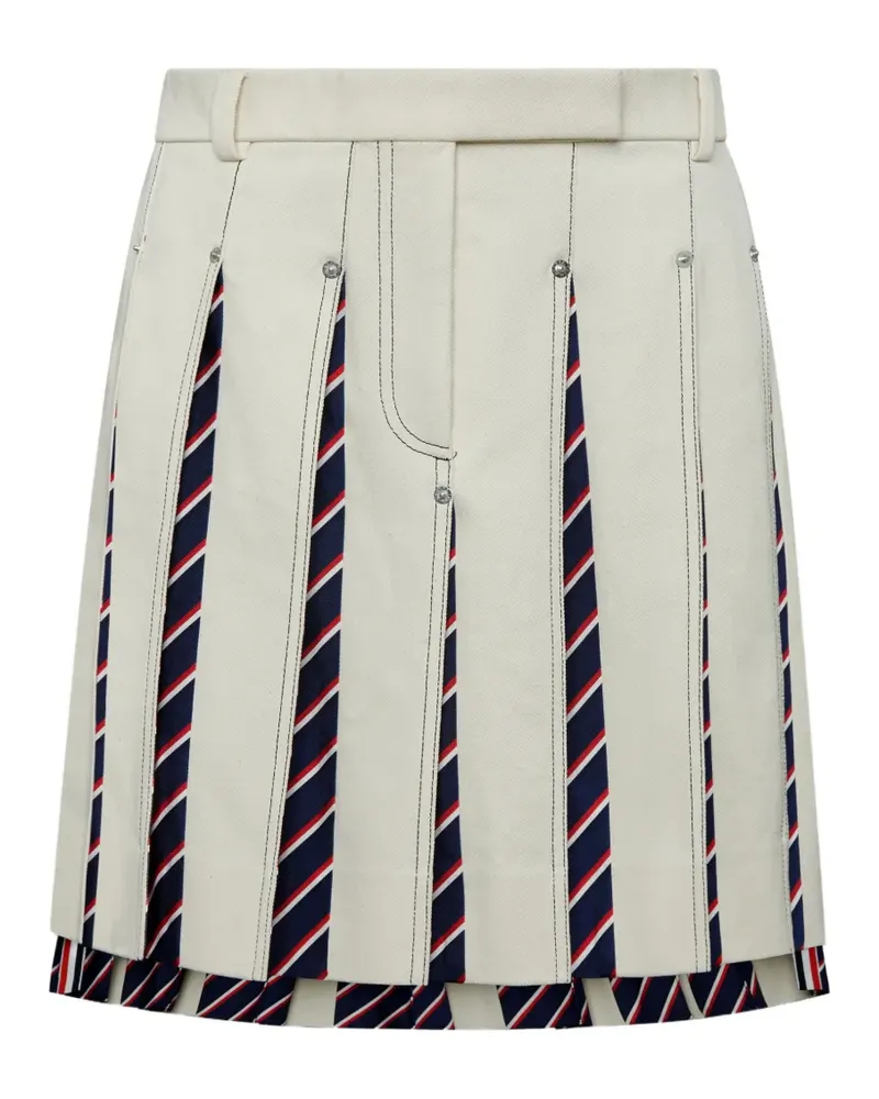Thom Browne Gestreifter Faltenrock - Nude Nude