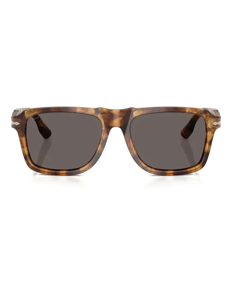 Persol Eckige Sonnenbrille in Schildpattoptik - Braun Braun
