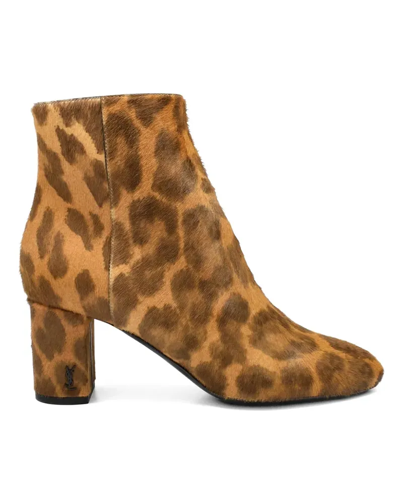 Saint Laurent Stiefeletten mit Leopardenmuster - Nude Nude