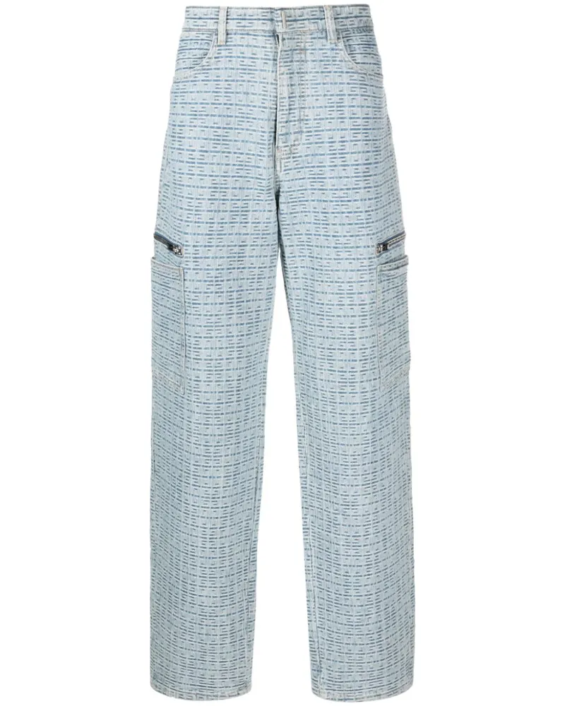 Givenchy Weite Jeans mit 4G-Prägung - Blau Blau