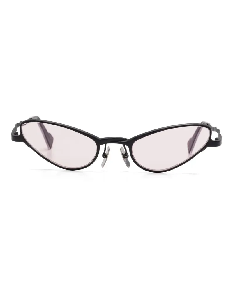 KUBORAUM Klassische Cat-Eye-Sonnenbrille - Schwarz Schwarz