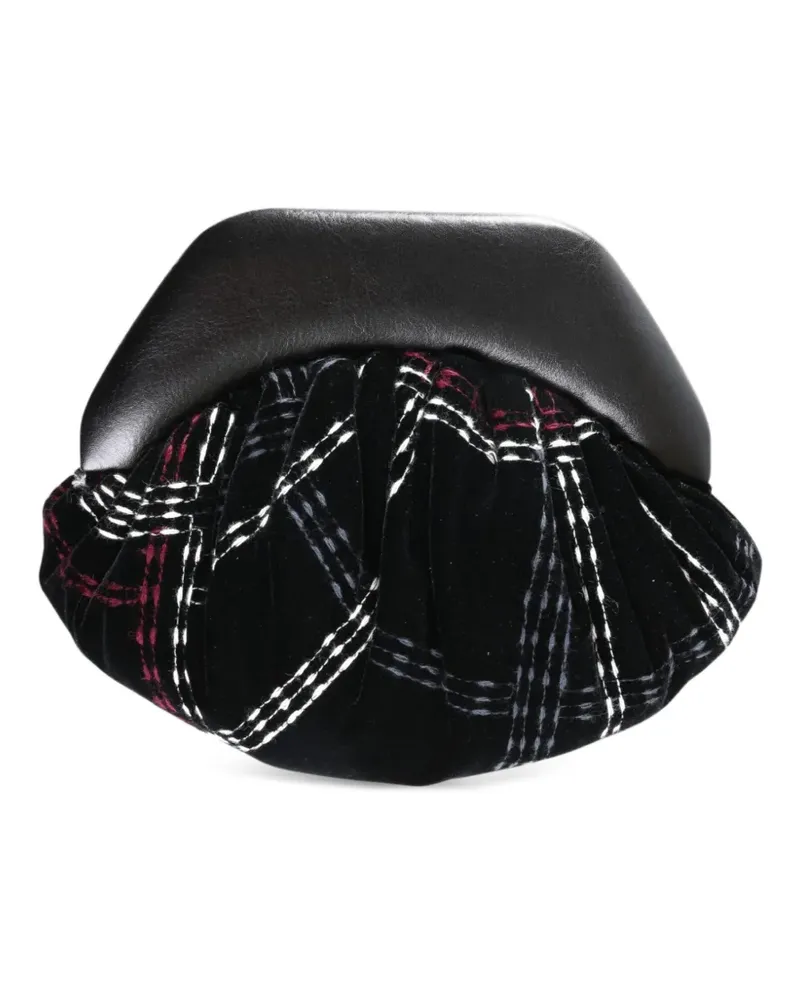 Vivienne Westwood Samt-Clutch mit Schottenkaro-Print - Schwarz Schwarz