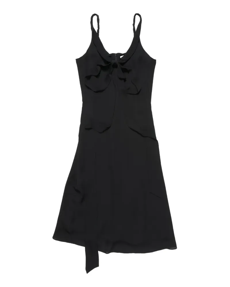 Acne Studios Seiden-Midikleid mit Schleife - Schwarz Schwarz