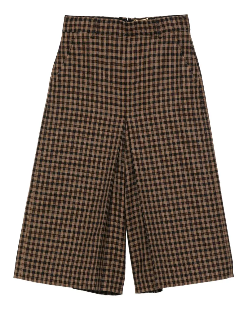 Saint Laurent Gerade Culottes mit Vichy-Karo - Braun Braun