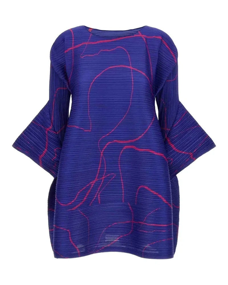Issey Miyake pleated top - Blau Blau
