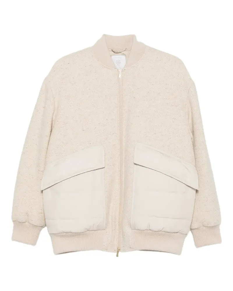 Eleventy Bomberjacke mit Fischgrätenmuster - Nude Nude