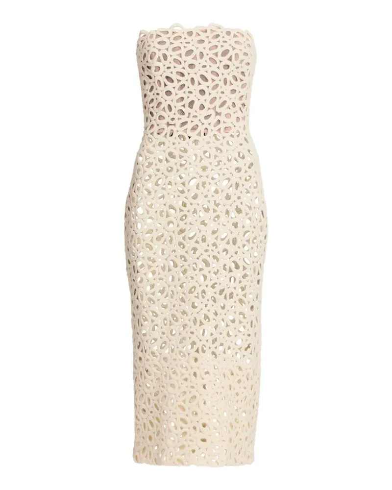 Elie Saab Schulterfreies Midikleid - Nude Nude