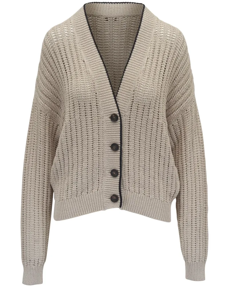 Brunello Cucinelli Cardigan mit Kontrastdetails - Nude Nude