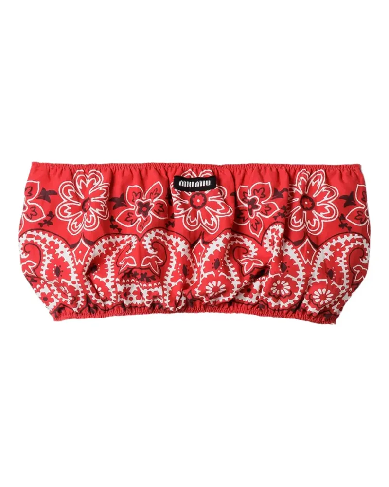 Miu Miu Oberteil mit Print - Rot Rot