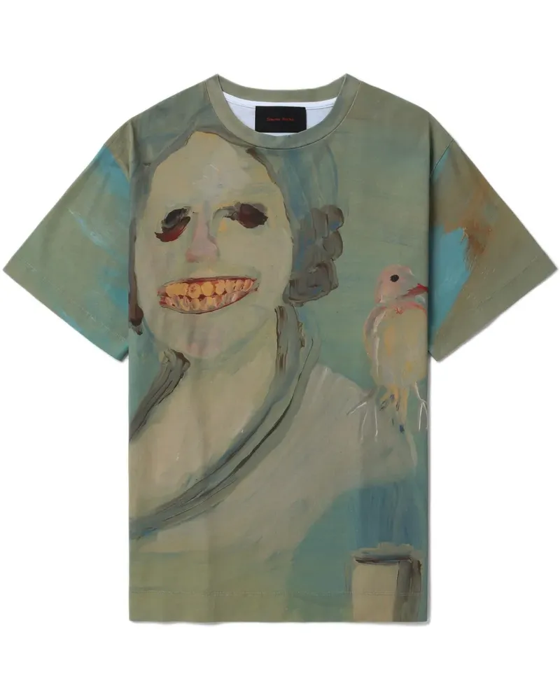 Simone Rocha T-Shirt mit grafischem Print - Blau Blau