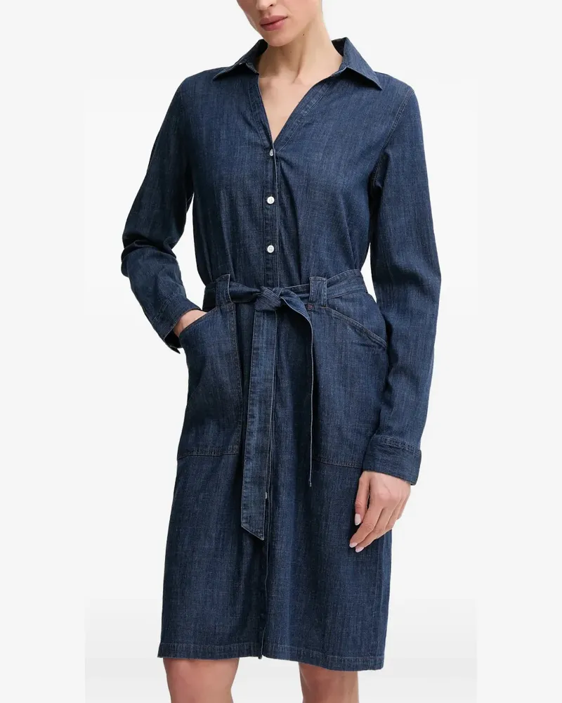 Mos Mosh Minikleid mit Bindegürtel - Blau Blau