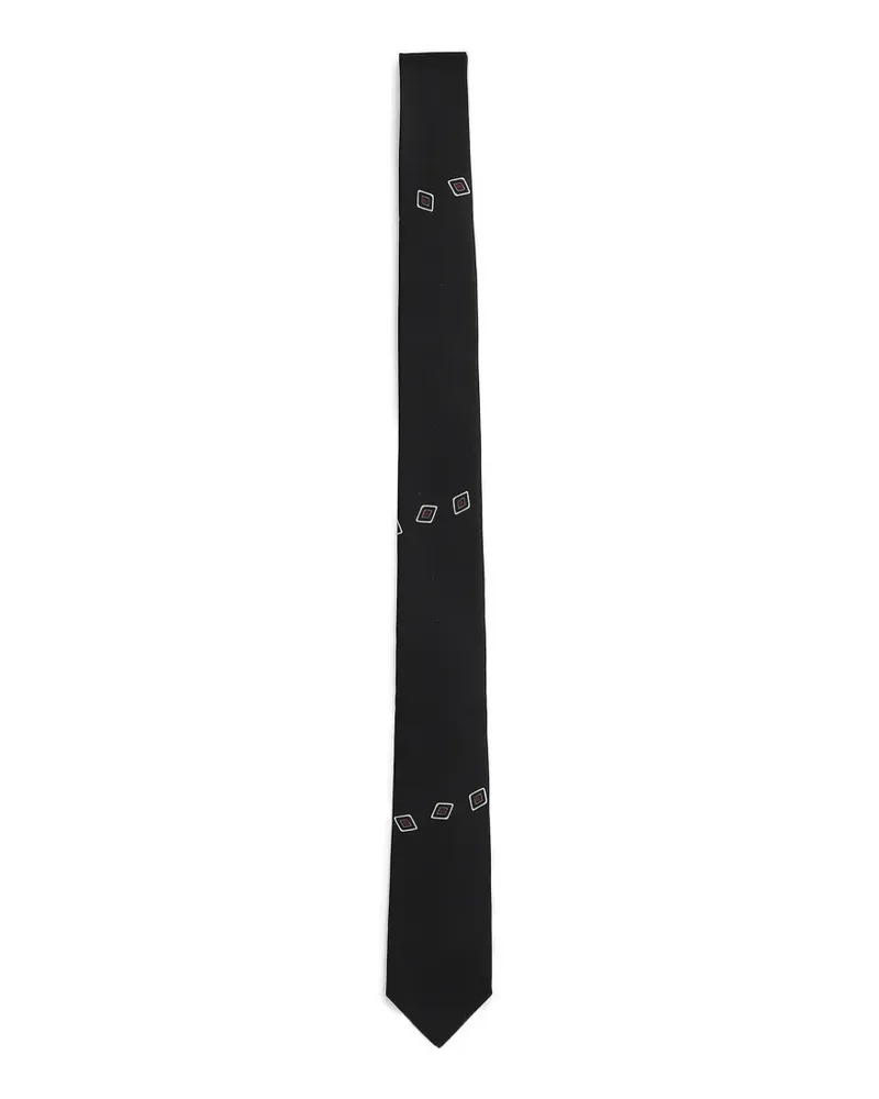 LARDINI geometric-print tie - Schwarz Schwarz